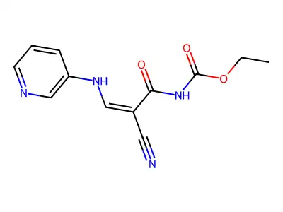 ethyl N-[2-cyano-3-(3-pyridinylamino)acryloyl]carbamate structure