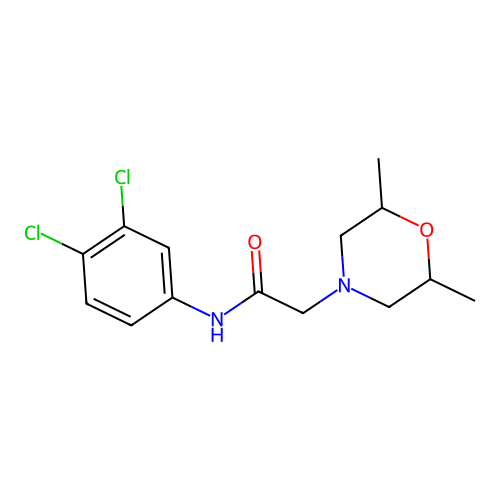 N-(3,4-dichlorophenyl)-2-(2,6-dimethylmorpholin-4-yl)acetamide structure