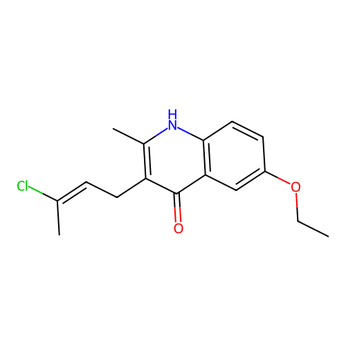 3-(3-Chloro-2-butenyl)-6-ethoxy-2-methyl-4-quinolinol structure