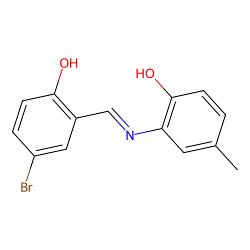 4-Bromo-2-{[(2-hydroxy-5-methylphenyl)imino]methyl}phenol structure