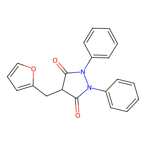 1,2-Diphenyl-4-furfuryl-3,5-pyrazolidinedione structure