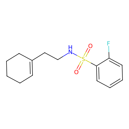 N-[2-(1-cyclohexen-1-yl)ethyl]-2-fluorobenzenesulfonamide structure