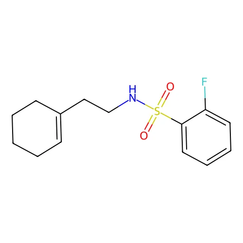 N-[2-(1-环己烯-1-基)乙基]-2-氟苯磺酰胺 structure