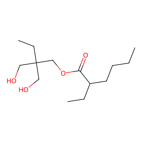Hexanoic acid, 2-ethyl-, 2,2-bis(hydroxymethyl)butyl ester structure