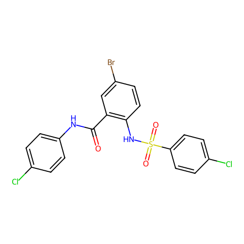 5-bromo-N-(4-chlorophenyl)-2-{[(4-chlorophenyl)sulfonyl]amino}benzamide structure