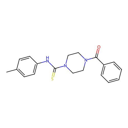 4-benzoyl-N-(4-methylphenyl)piperazine-1-carbothioamide structure