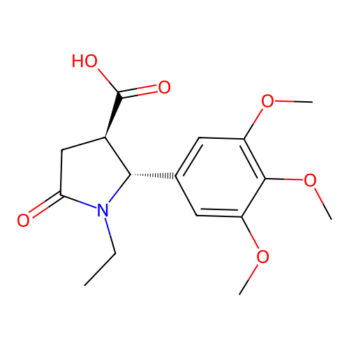 (2R,3R)-1-ethyl-5-oxo-2-(3,4,5-trimethoxyphenyl)pyrrolidine-3-carboxylic Acid structure