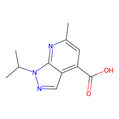 6-methyl-1-(propan-2-yl)-1H-pyrazolo[3,4-b]pyridine-4-carboxylic acid structure