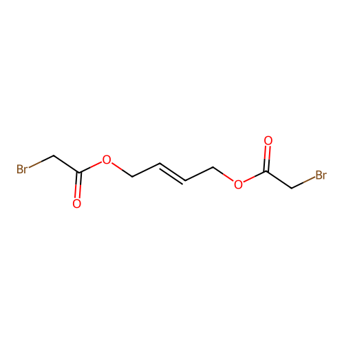 Acetic acid, bromo-, 2-butene-1,4-diyl ester structure