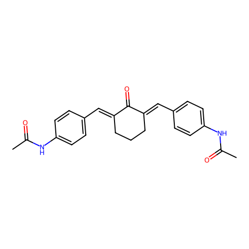 2,6-bis(4-acetamidobenzylidene)-1-cyclohexanone structure