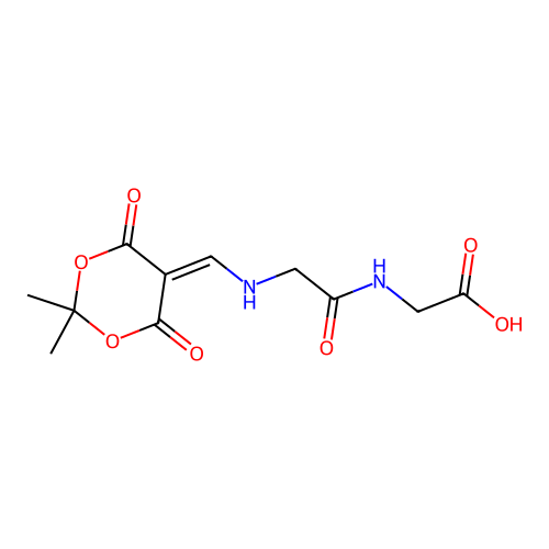 N-[(2,2-dimethyl-4,6-dioxo-1,3-dioxan-5-ylidene)methyl]glycylglycine structure