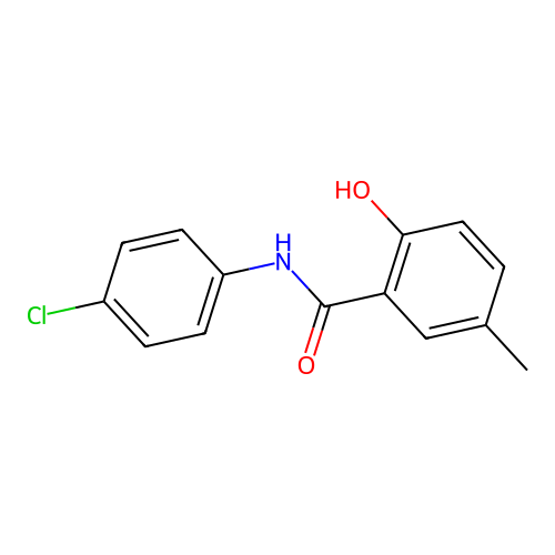 N-(4-chlorophenyl)-2-hydroxy-5-methyl-benzamide structure