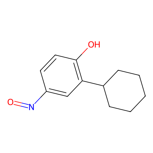 2-Cyclohexyl-2,5-cyclohexadiene-1,4-dione, 4-oxime structure