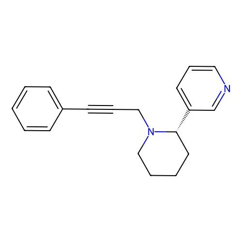 3-[(2S)-1-(3-phenylprop-2-yn-1-yl)piperidin-2-yl]pyridine structure