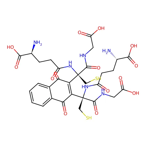 (2S)-2-氨基-5-[[(2S)-2-[3-[(2S)-2-[[(4S)-4-氨基-4-羧基丁酰]氨基]-1-(羧基甲基氨基)-1-氧代-3-硫基丙烷-2-基]-1,4-二氧代萘-2-基]-1-(羧基甲基氨基)-1-氧代-3-硫基丙烷-2-基]氨基]-5-氧代戊酸 structure