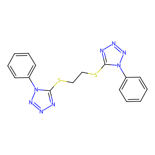 5,5'-[1,2-Ethanediylbis(thio)]bis(1-phenyl-1H-tetrazole) structure
