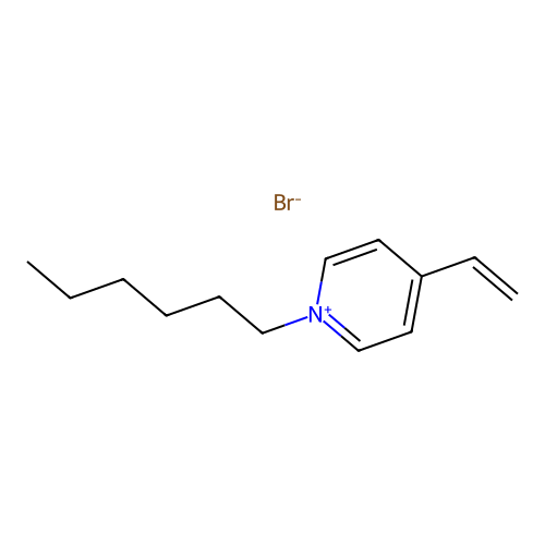4-Vinyl-n-hexylpyridinium bromide structure