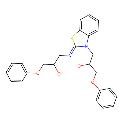 1-[2-(2-Hydroxy-3-phenoxy-propylimino)-benzothiazol-3-yl]-3-phenoxy-propan-2-ol structure