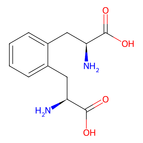 (2S)-2-amino-3-[2-[(2S)-2-amino-2-carboxyethyl]phenyl]propanoic acid structure
