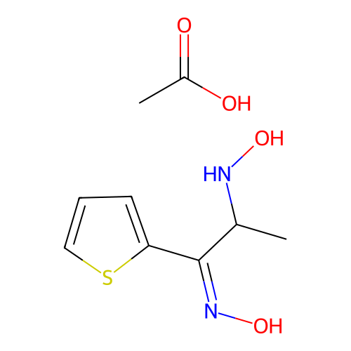2-(Hydroxyamino)-1-(2-thienyl)-1-propanone oxime acetate (salt) structure