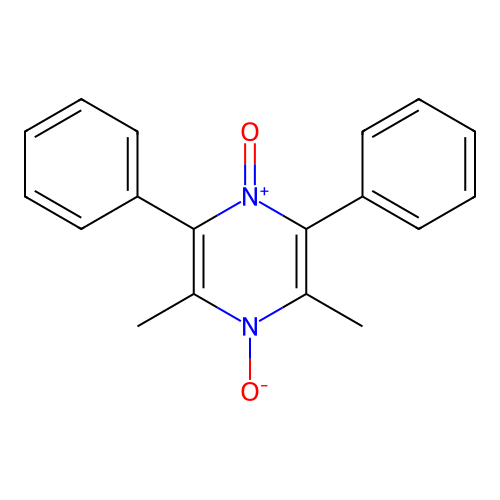 2,6-Dimethyl-3,5-diphenylpyrazine 1,4-dioxide structure