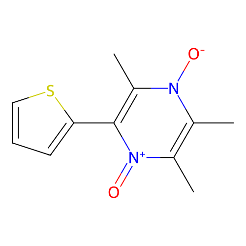 2,3,5-Trimethyl-6-(2-thienyl)pyrazine 1,4-dioxide structure