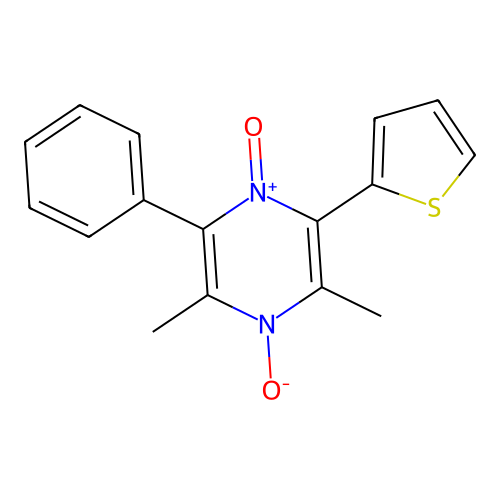 2,6-Dimethyl-3-phenyl-5-(thiophen-2-yl)pyrazine 1,4-dioxide structure