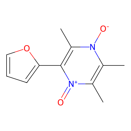 2-(Furan-2-yl)-3,5,6-trimethylpyrazine 1,4-dioxide structure