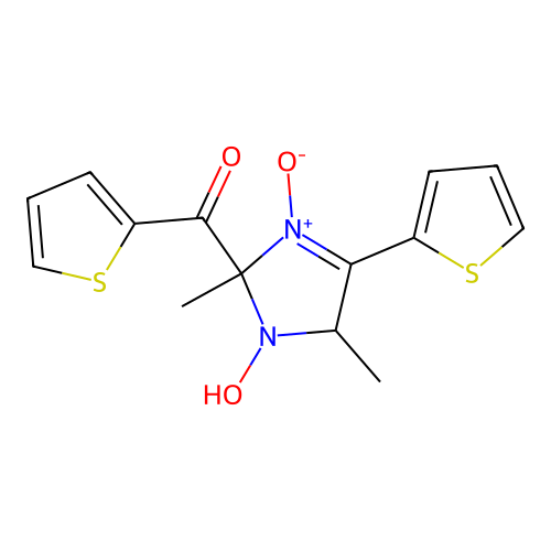 (1-Hydroxy-2,5-dimethyl-3-oxy-4-thiophen-2-yl-2,5-dihydro-1H-imidazol-2-yl)-thiophen-2-yl-methanone structure