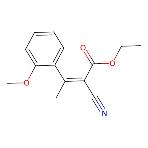 Ethyl 2-cyano-3-(2-methoxyphenyl)but-2-enoate structure