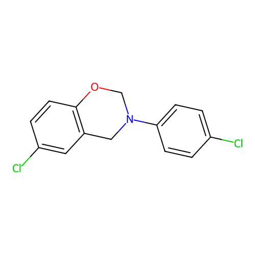 6-chloro-3-(4-chlorophenyl)-3,4-dihydro-2H-1,3-benzoxazine structure