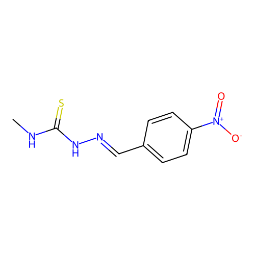 1-methyl-3-[(E)-(4-nitrophenyl)methylideneamino]thiourea structure