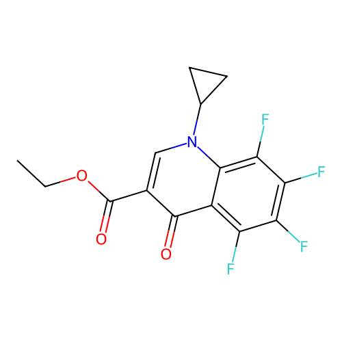 Ethyl 1-cyclopropyl-5,6,7,8-tetrafluoro-1,4-dihydro-4-oxo-3-quinolinecarboxylate structure