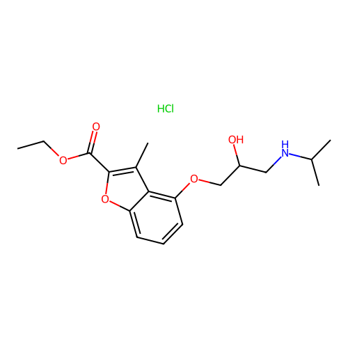 ethyl 4-(2-hydroxy-3-(isopropylamino)propoxy)-3-methylbenzofuran-2-carboxylate hydrochloride structure