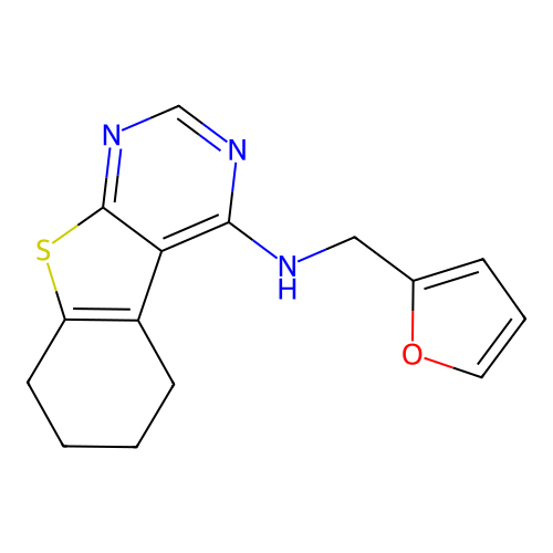 N-[(Furan-2-Yl)methyl]-5,6,7,8-Tetrahydro[1]benzothieno[2,3-D]pyrimidin-4-Amine structure