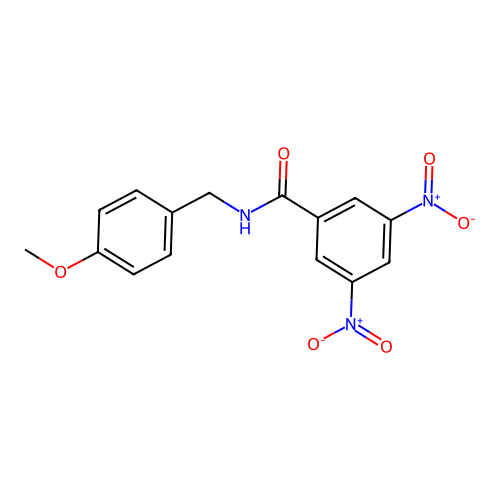 N-(4-methoxybenzyl)-3,5-dinitrobenzamide structure