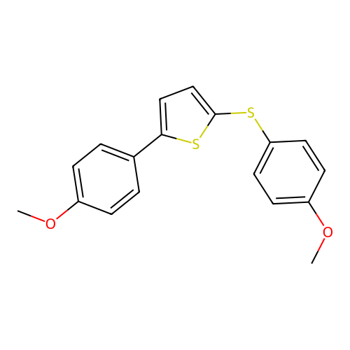 Thiophene, 2-(4-methoxyphenyl)-5-(4-methoxyphenylthio)- structure