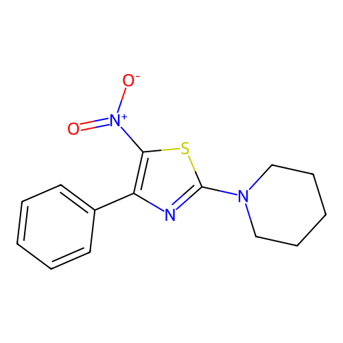 5-Nitro-4-phenyl-2-piperidin-1-yl-1,3-thiazole structure