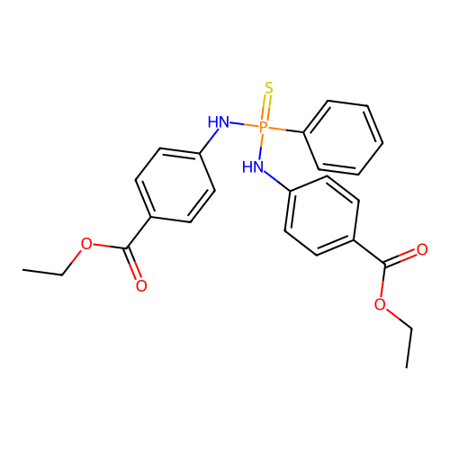 Diethyl 4,4'-[(phenylphosphorothioyl)diimino]dibenzoate structure