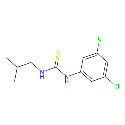 N-[3,5-dichlorophenyl]-N'-[2-methylpropyl]thiourea structure