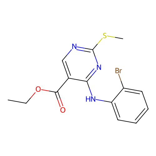 Ethyl 4-(2-bromoanilino)-2-methylsulfanylpyrimidine-5-carboxylate structure