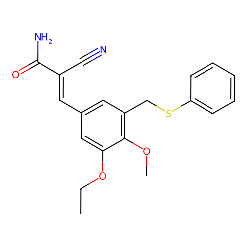 2-Propenamide, 2-cyano-3-(3-ethoxy-4-methoxy-5-((phenylthio)methyl)phenyl)- structure