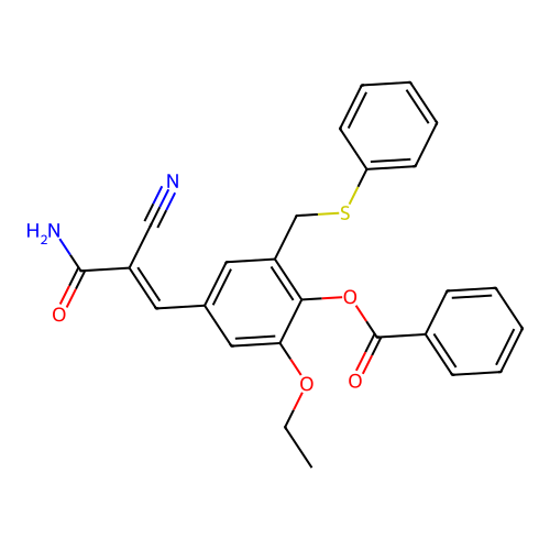 2-Propenamide, 3-(4-(benzoyloxy)-3-ethoxy-5-((phenylthio)methyl)phenyl)-2-cyano- structure