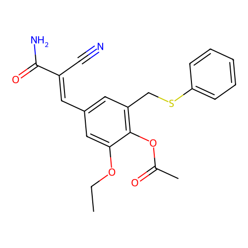 2-Propenamide, 3-(4-(acetyloxy)-3-ethoxy-5-((phenylthio)methyl)phenyl)-2-cyano- structure