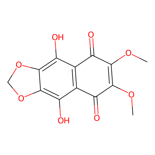 4,9-Dihydroxy-6,7-dimethoxynaphtho(2,3-d)-1,3-dioxole-5,8-dione structure