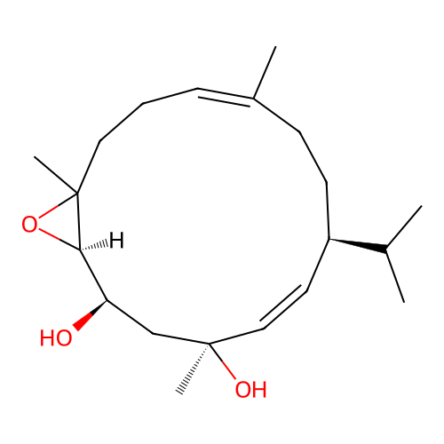 7,8-Epoxy-2,11-cembradiene-4,6-diol structure