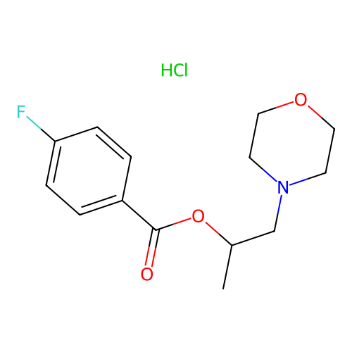 1-Morpholinopropan-2-yl 4-fluorobenzoate hydrochloride structure