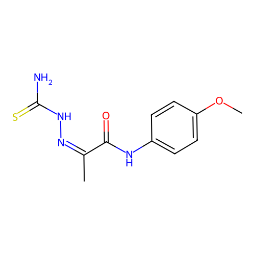 (2Z)-2-(carbamothioylhydrazinylidene)-N-(4-methoxyphenyl)propanamide structure