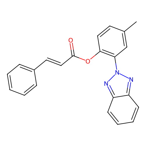 2-(2H-benzotriazol-2-yl)-4-methylphenyl (2E)-3-phenylprop-2-enoate structure