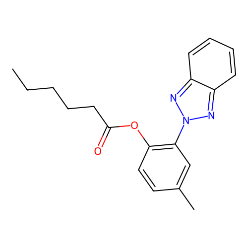 2-(2H-benzotriazol-2-yl)-4-methylphenyl hexanoate structure